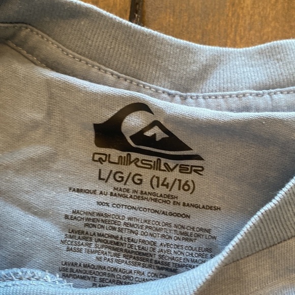 Quicksilver‎ youth blue graphic tee size size L 14/16 new - Picture 3 of 4